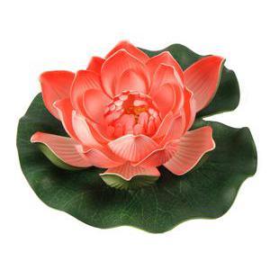 Lotus flottant - Plastique et polyester - Diamètre 18 cm - Crème et rose