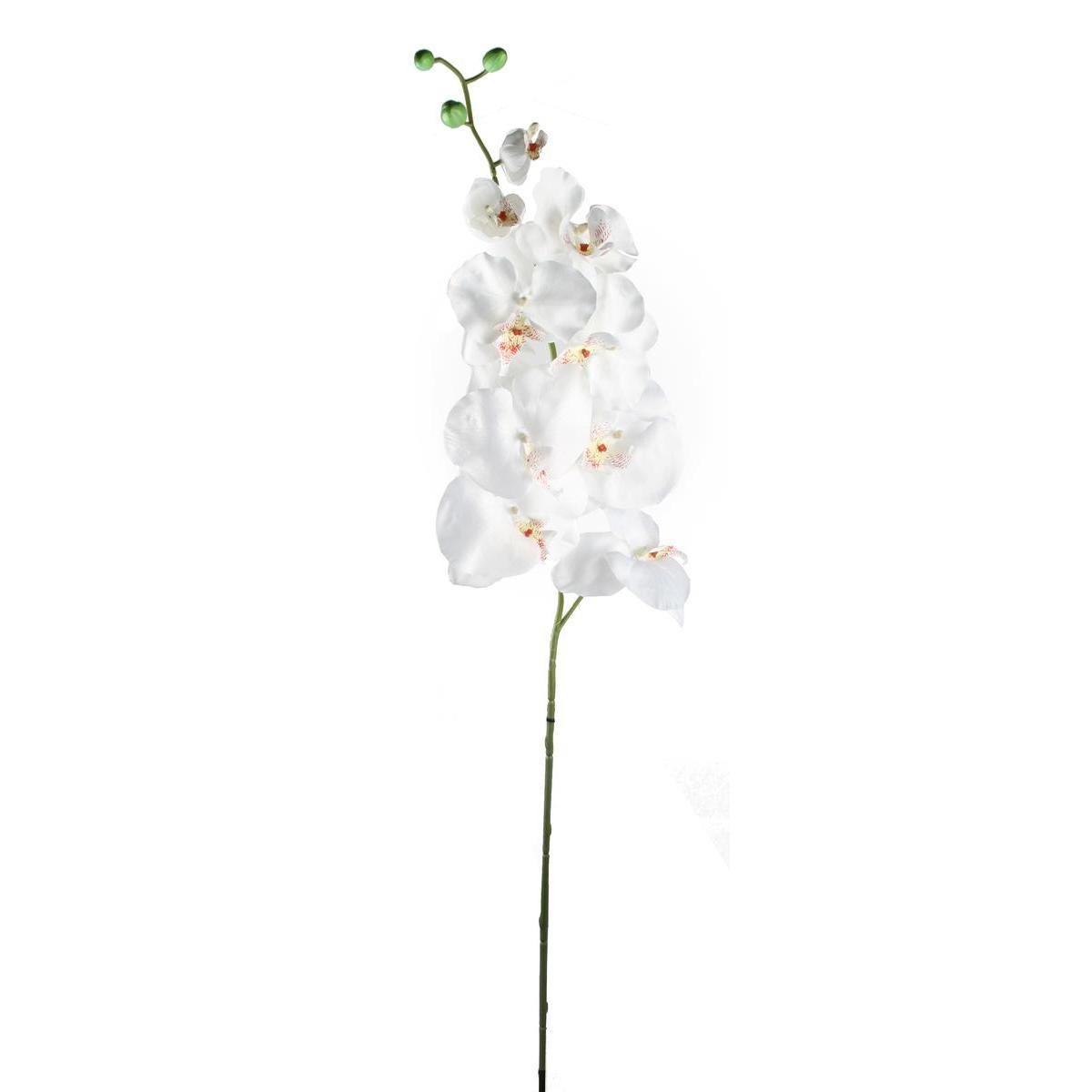 Tige d'orchidées - Plastique et polyester - Hauteur 130 cm - Blanc