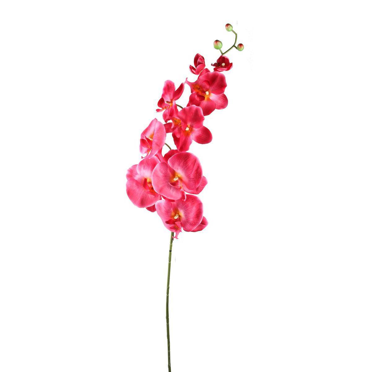 Tige d'orchidées - Plastique et polyester - Hauteur 130 cm - Rose