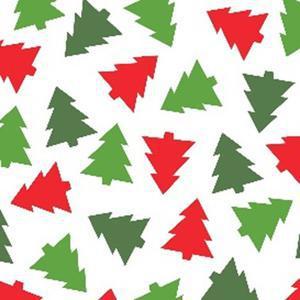 Lot de 20 serviettes imprimées sapin de Noël - Papier - 33 x 33 cm - Rouge, vert et blanc