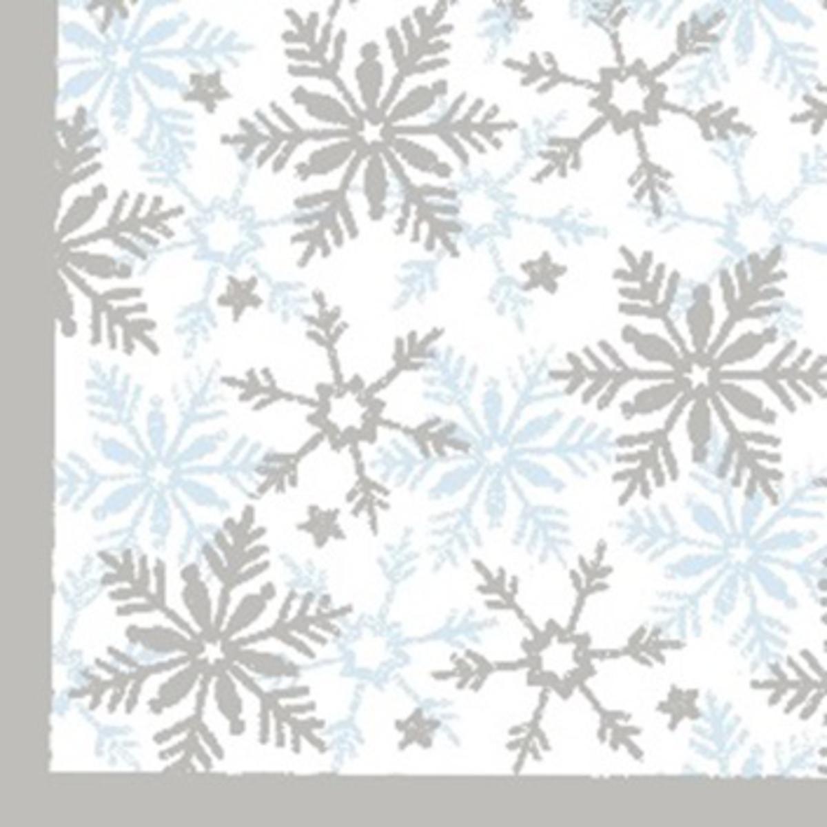 Lot de 20 serviettes imprimées - Papier - 33 x 33 cm - Blanc, gris et bleu