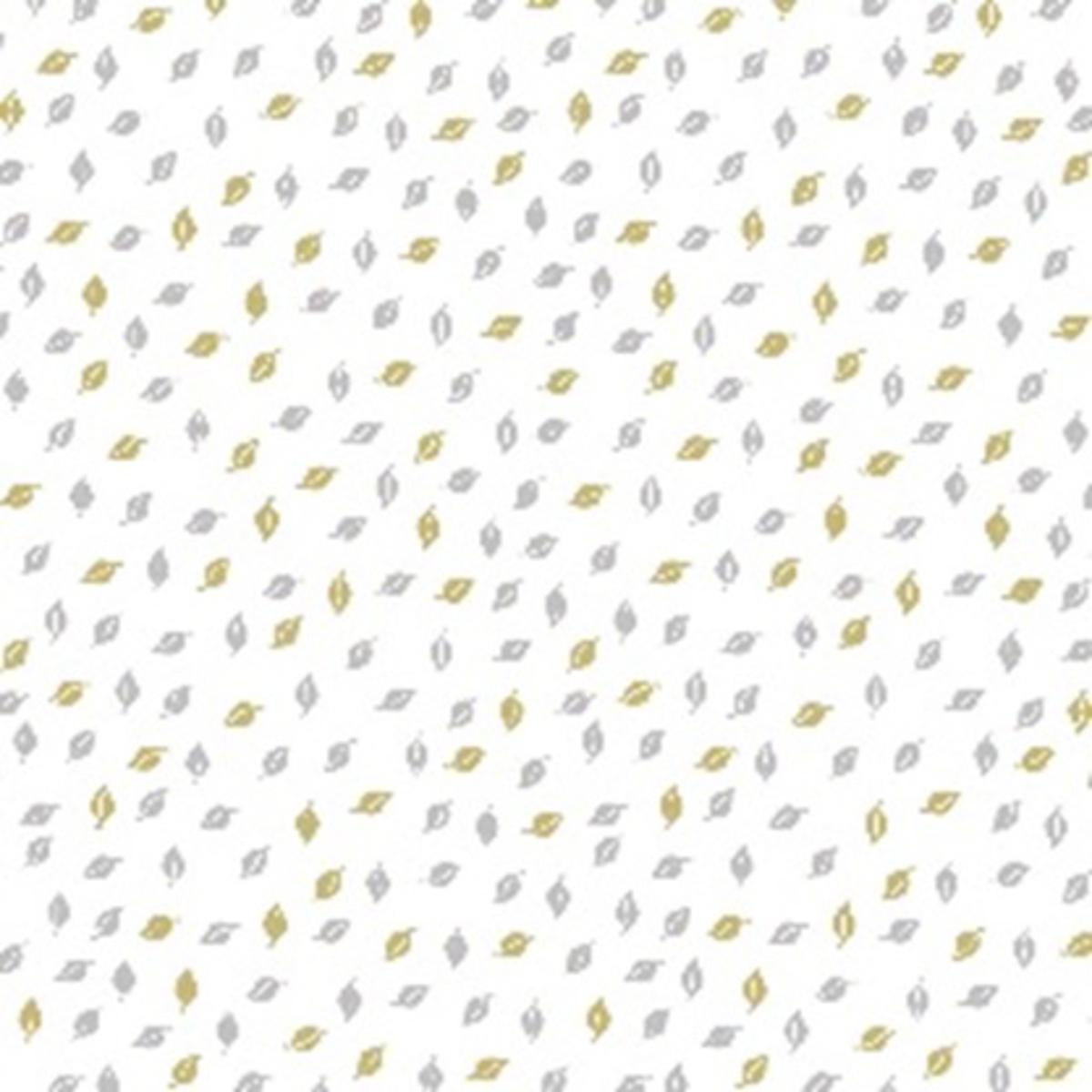 Lot de 20 serviettes - Papier - 33 x 33 cm - Gris, blanc et doré
