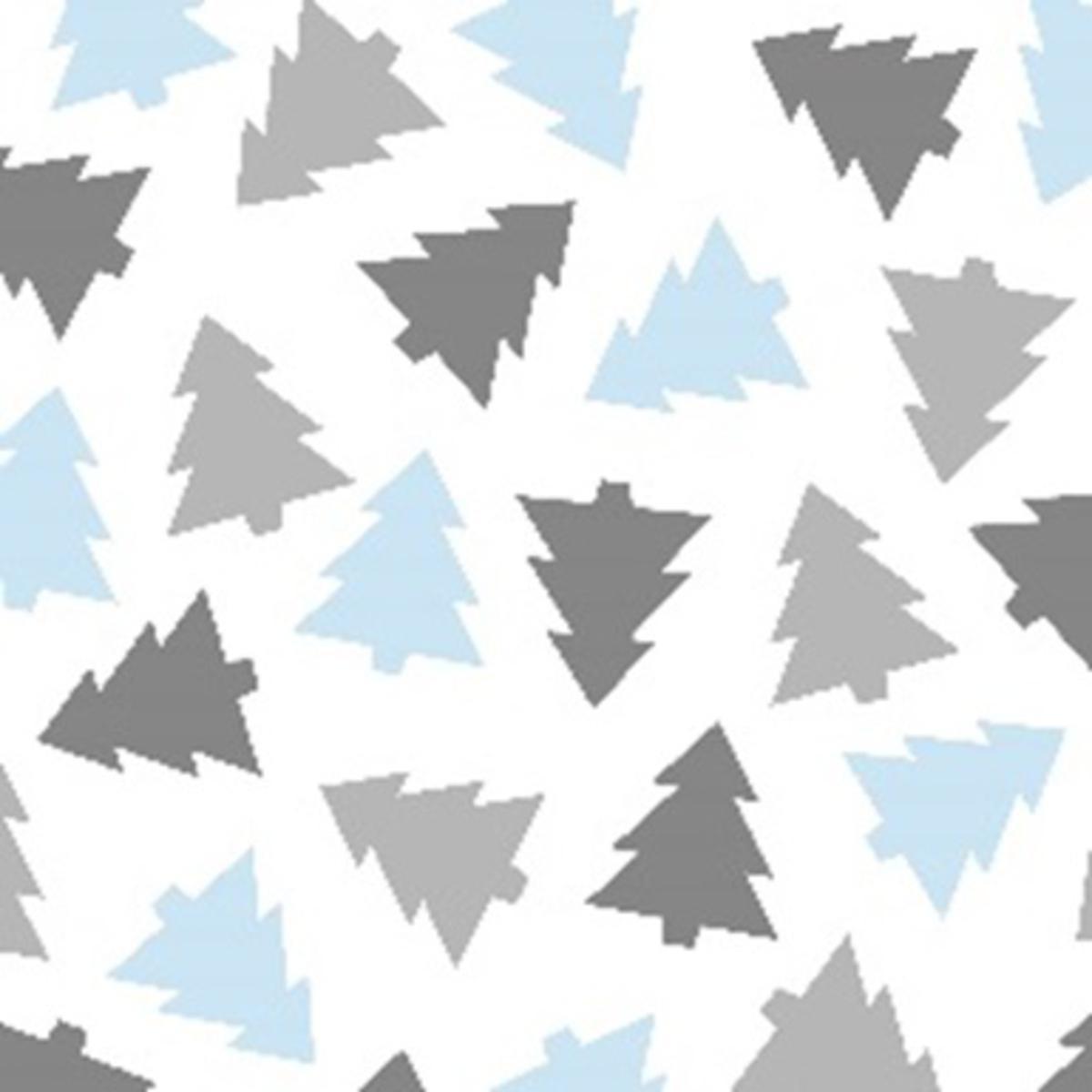 Lot de 20 serviettes imprimées - Papier - 33 x 33 cm - Blanc, gris et bleu