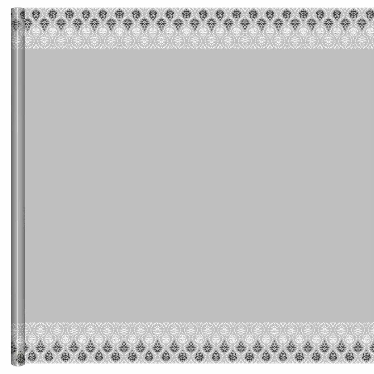 Nappe - Papier - 6 x 1,18 m - Blanc, gris et noir