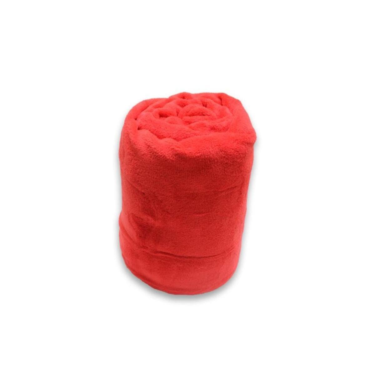 Couverture extra douce - 180 x 220 cm - Calin rouge en microfibre