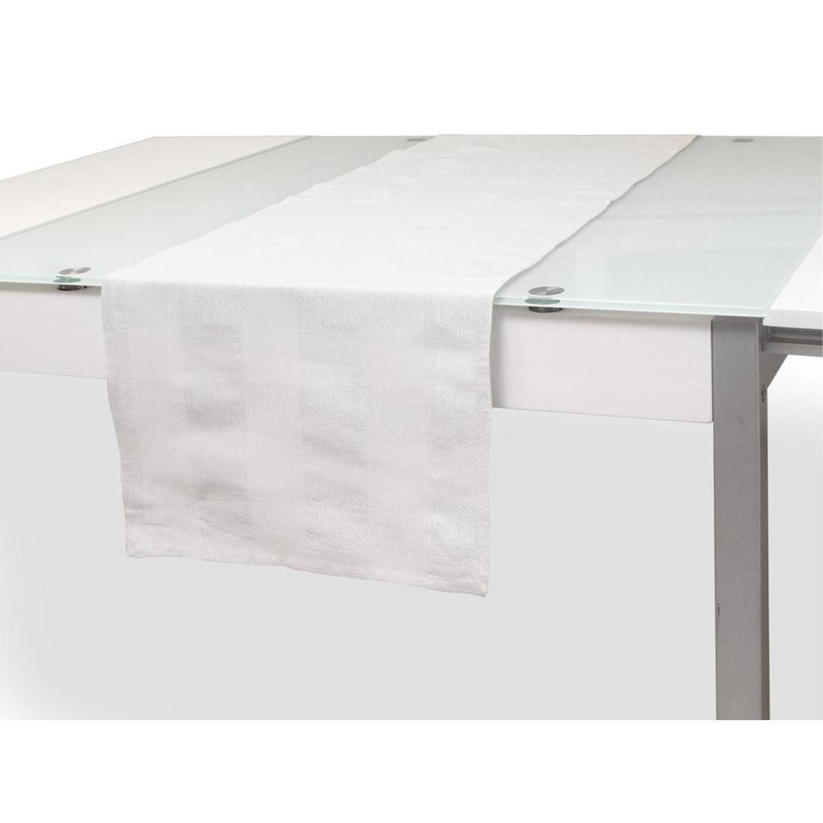 Chemin de table en coton Lyam blanc