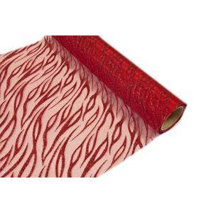 Rouleau organza pailleté - 500 x 28 cm - Rouge