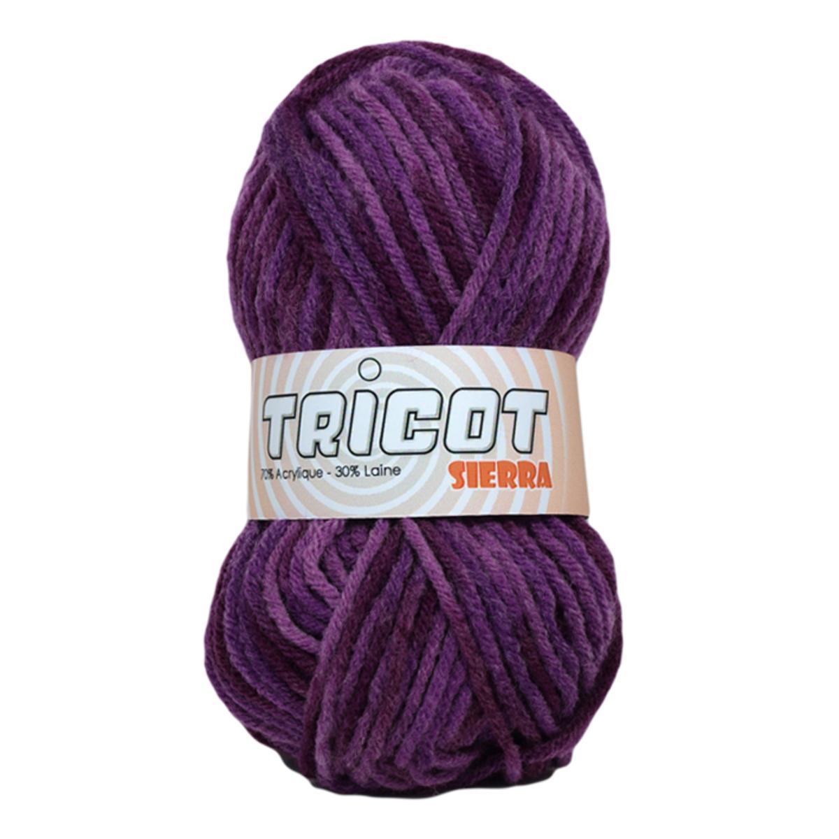 Pelote Sierra - 70% acrylique et 30% laine - 50 g - Violet