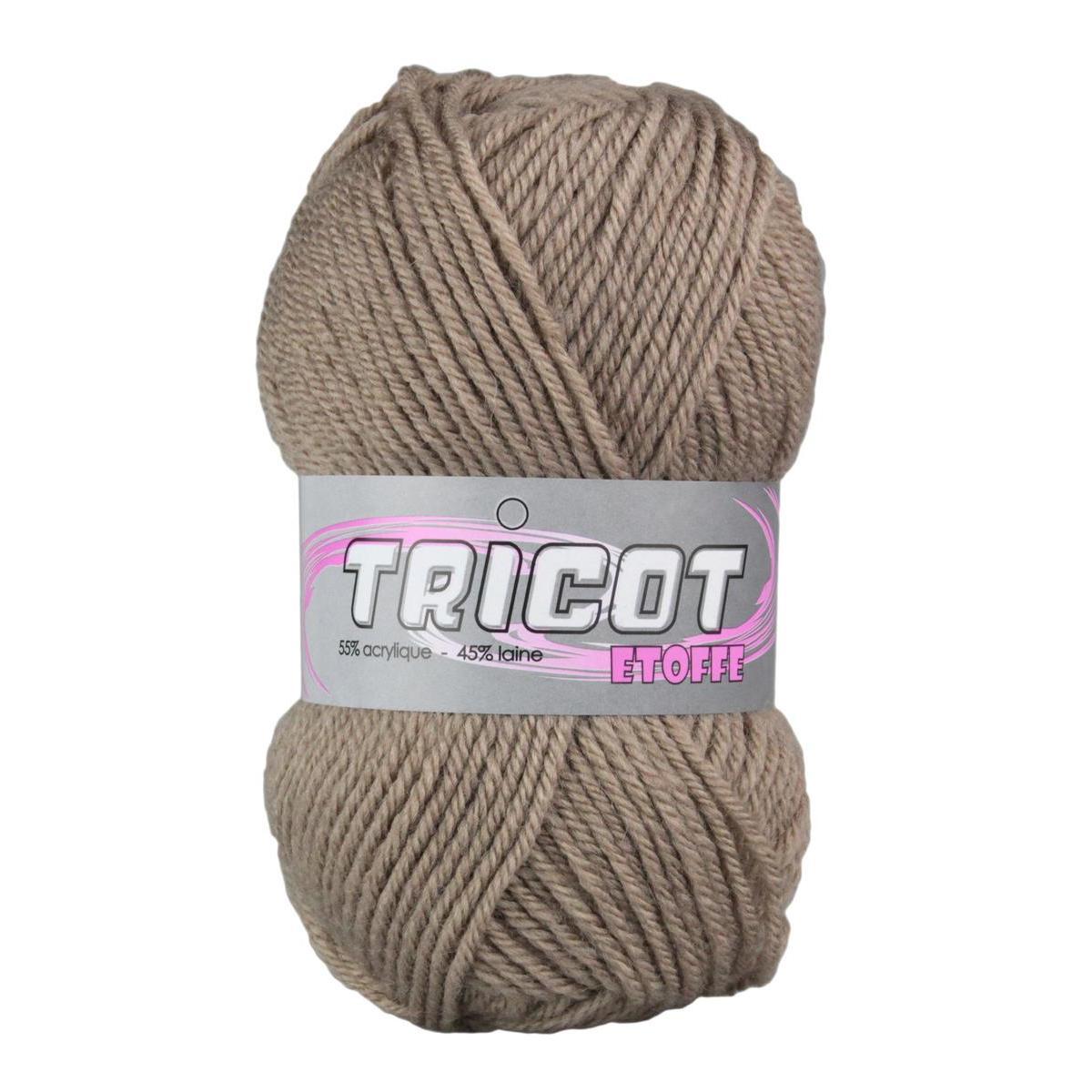 Pelote Etoffe - 55% acrylique et 45% laine - 50 g - Beige