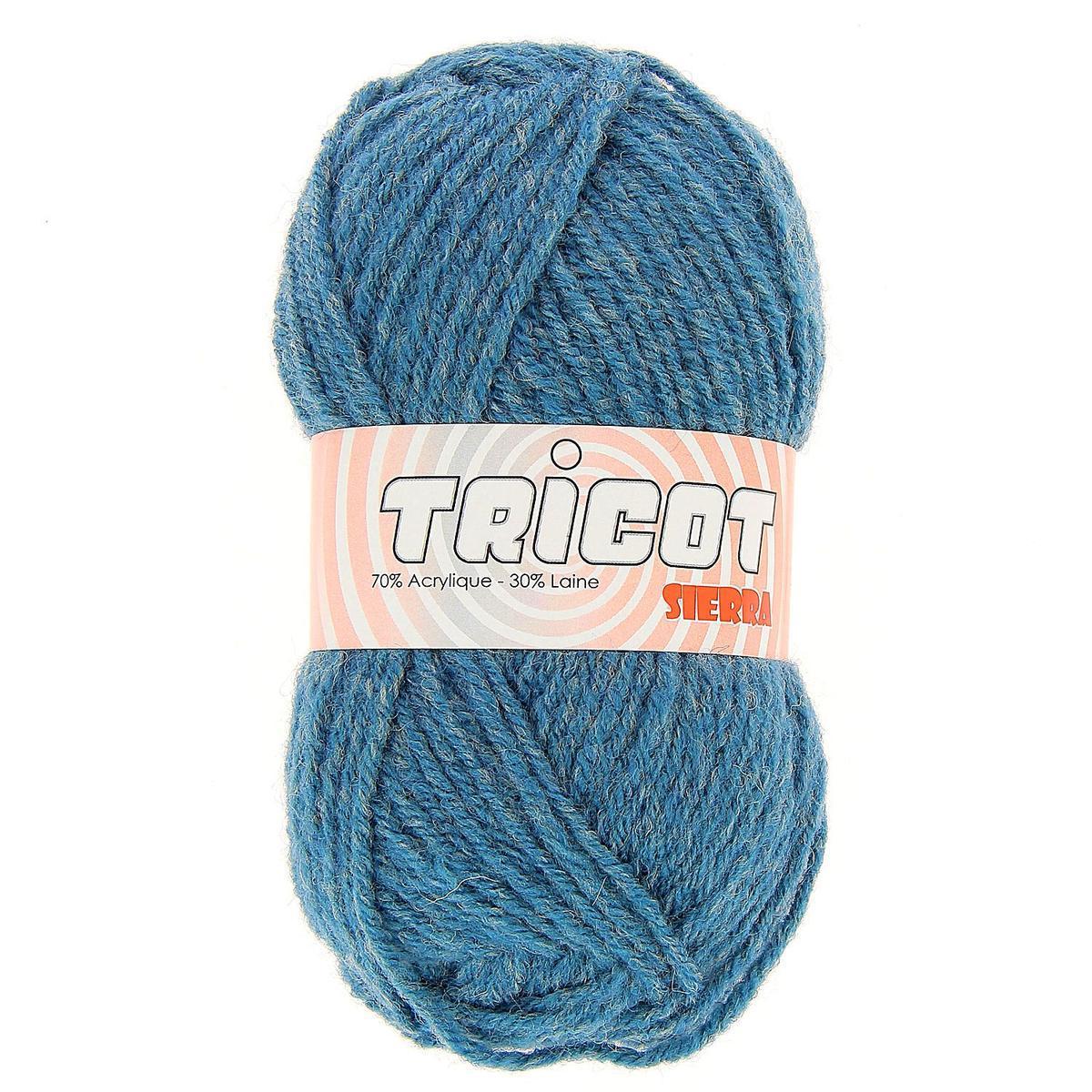 Pelote Sierra - 70% acrylique et 30% laine - 50 g - Bleu