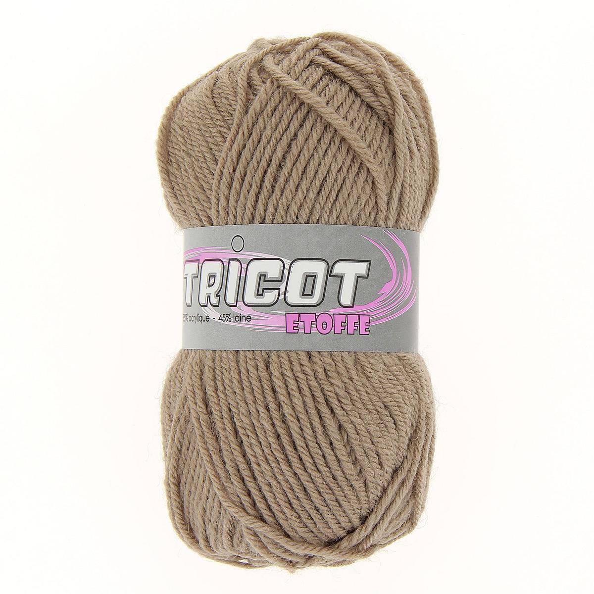 Pelote Etoffe - 55% acrylique et 45% laine - 50 g - Beige