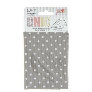 Toile thermocollante - 52% polyester et 48% coton - 21 x 29,7 cm - Gris, blanc