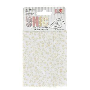 Toile thermocollante - 52% polyester et 48% coton - 21 x 29,7 cm - Beige, blanc