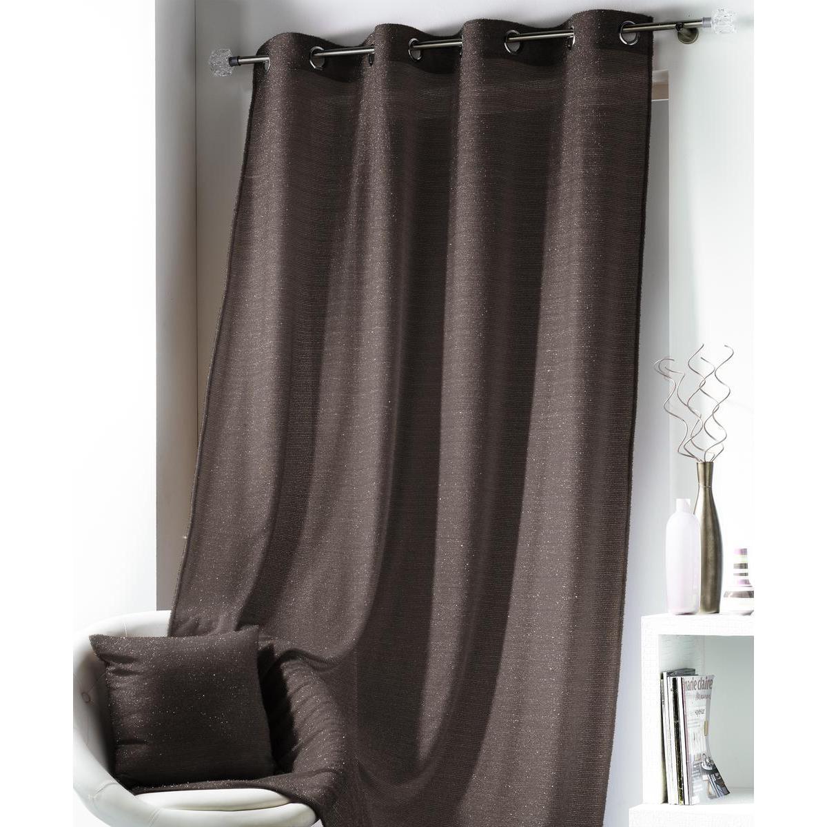 Panneau à œillets - 100% polyester - 140 x 240 cm - Marron brun