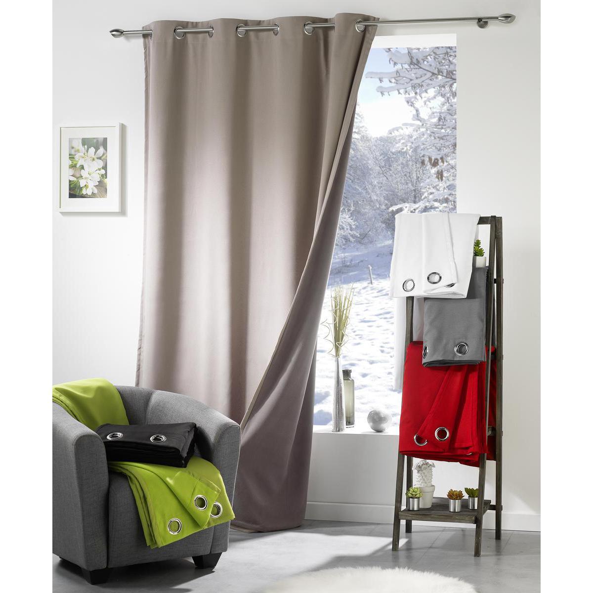 Panneau à œillets double polaire - 100% polyester - 140 x 240 cm - Marron brun