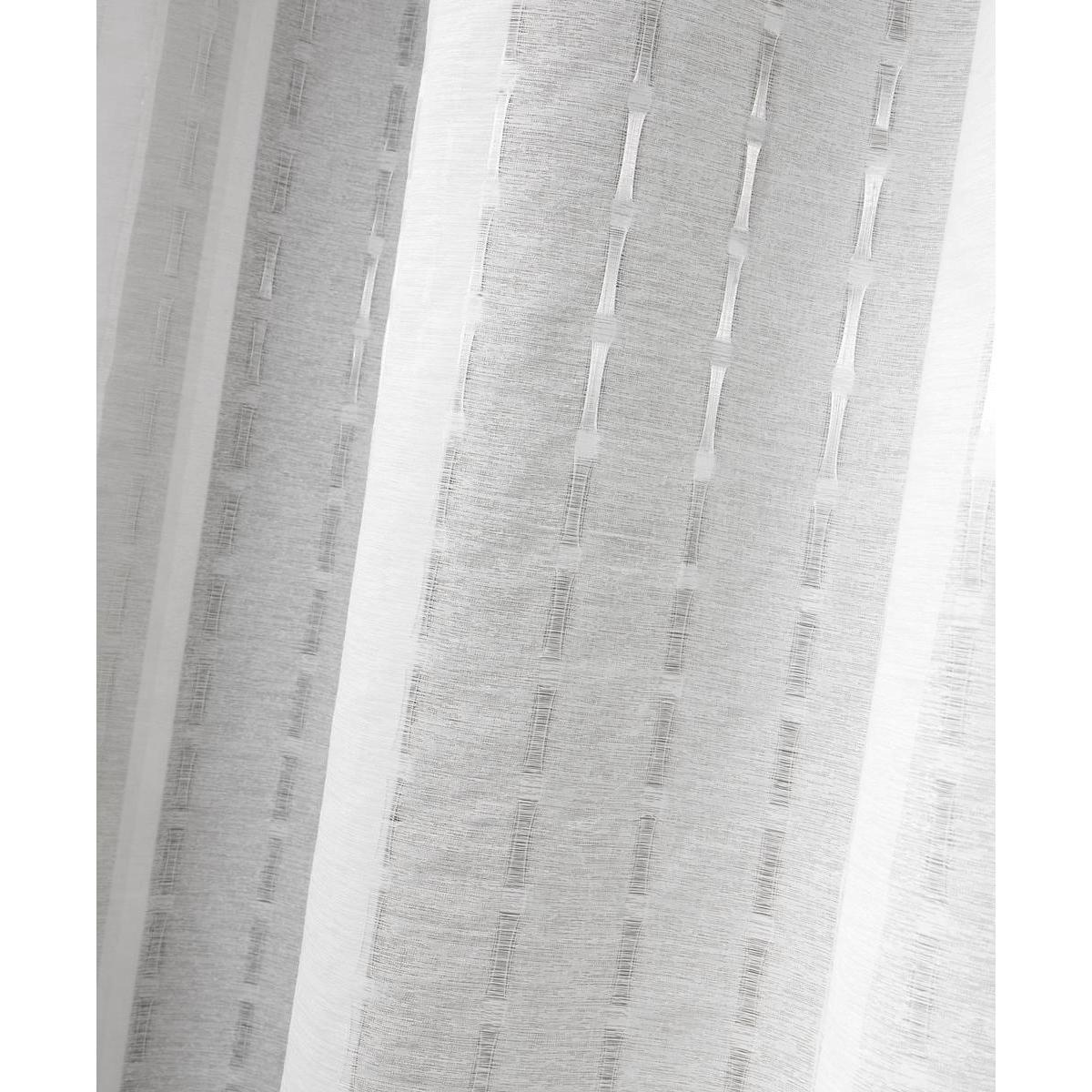 Paire de voilages à œillets - 100% polyester - 140 x 240 cm - Beige écru