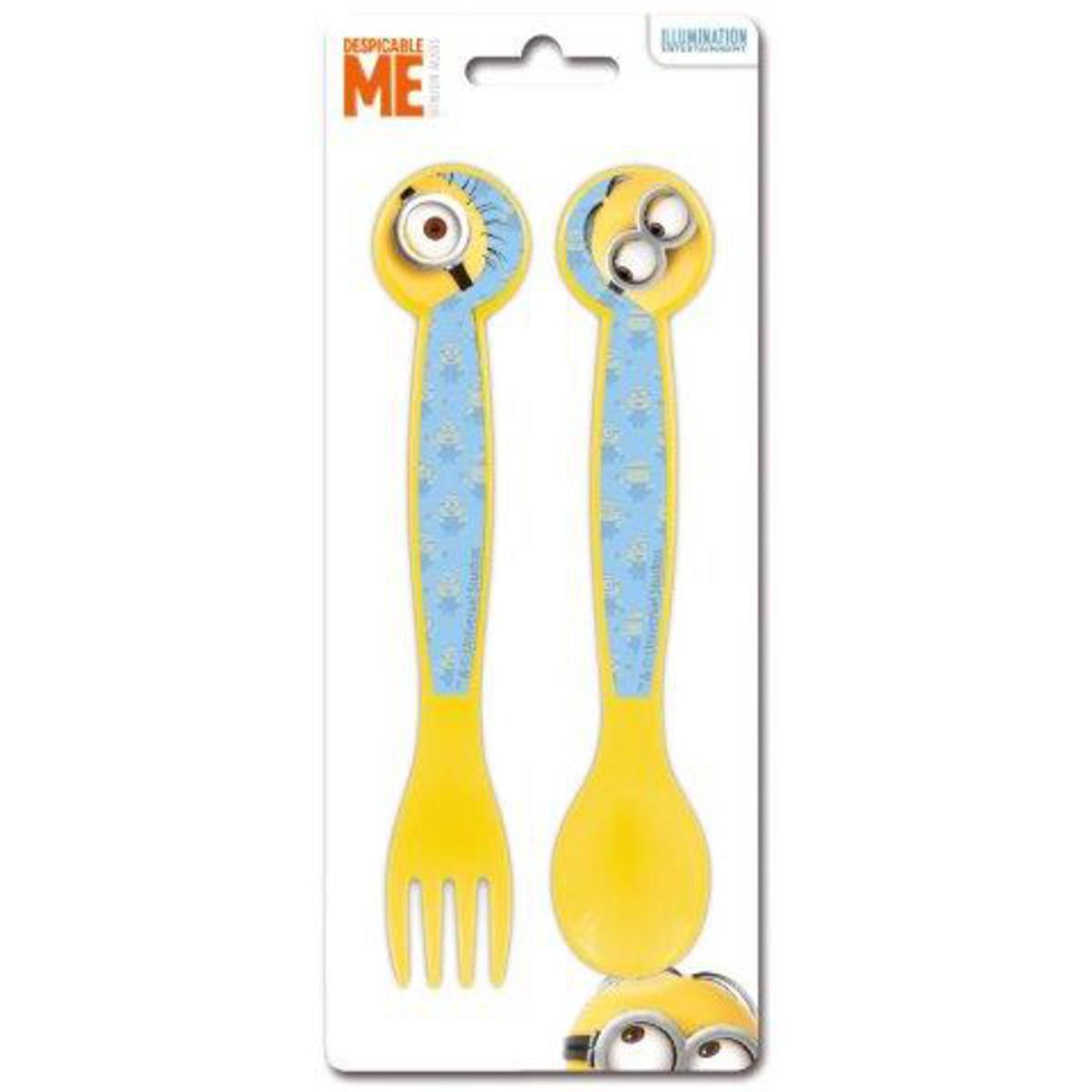 Set de 2 couverts Minions - Plastique - - Multicolore