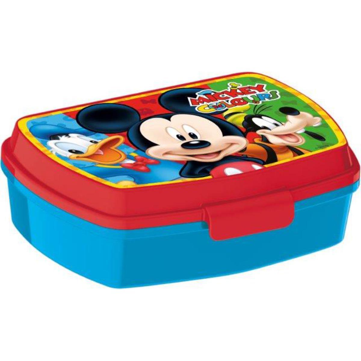 Boîte à goûter Mickey - Plastique - 17 x 14 x 5.5 cm - Multicolore