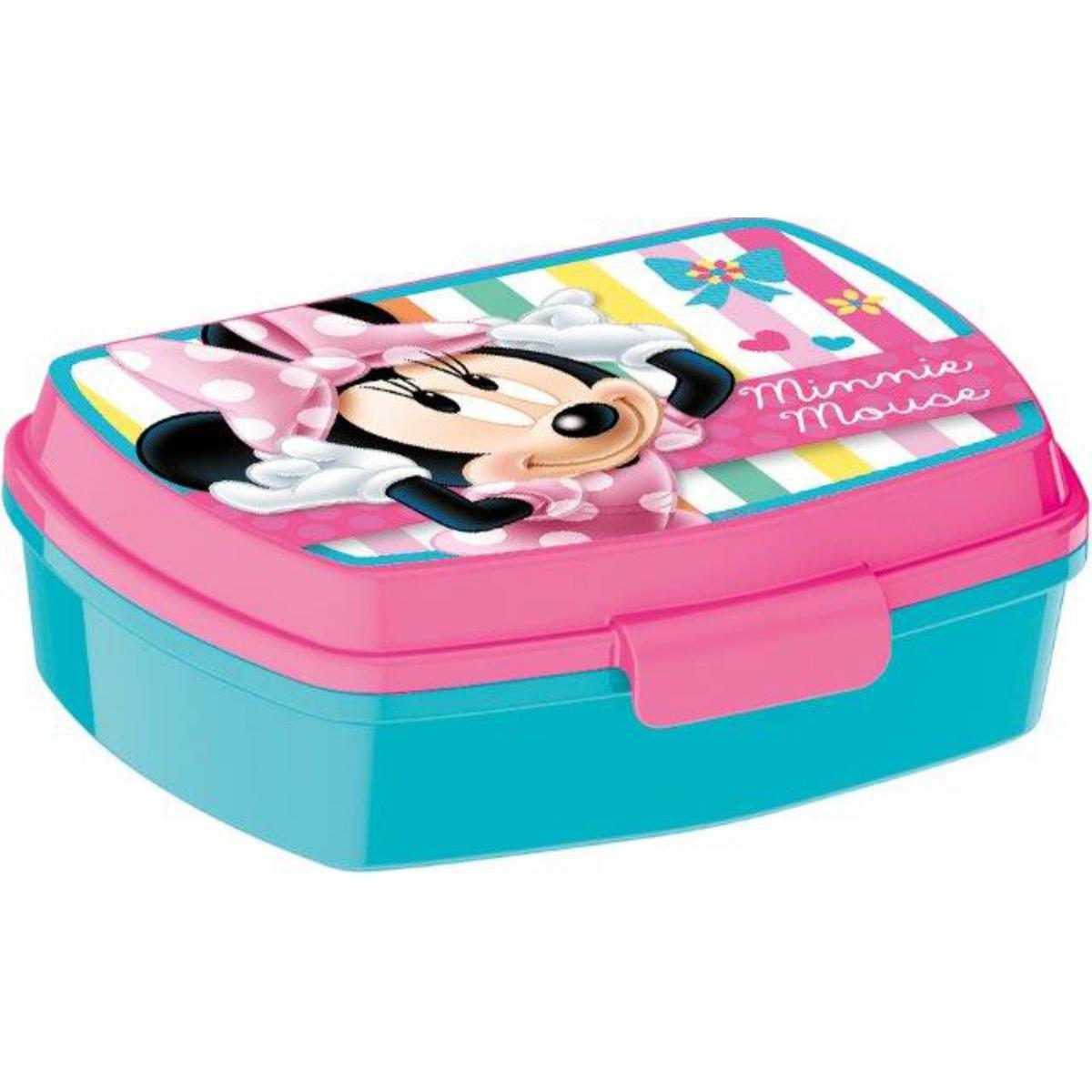Boîte à goûter Minnie- Plastique - 17 x 14 x 5.5 cm - Multicolore