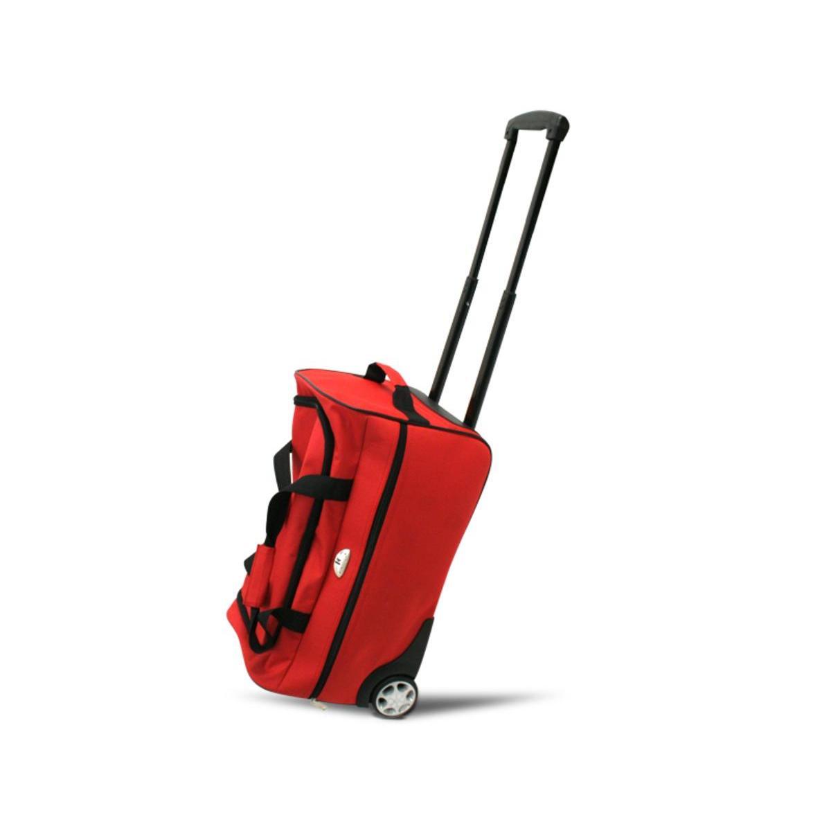 Sac de voyage trolley textile rouge petit modèle - L 52 x H 28 x 25cm