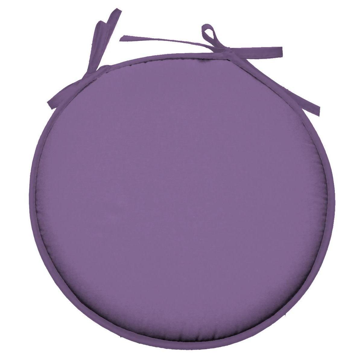 Galette de chaise ronde - 100 % Polyester - Ø 40 cm - Violet