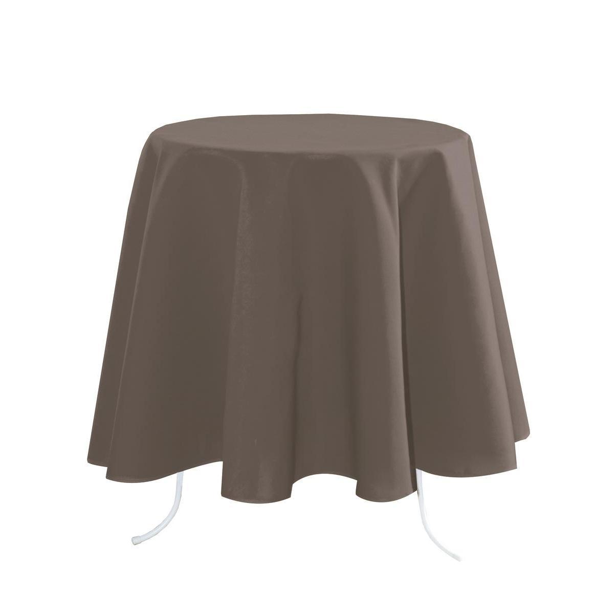 Nappe ronde - 100 % Polyester - Ø 160 cm - Marron taupe
