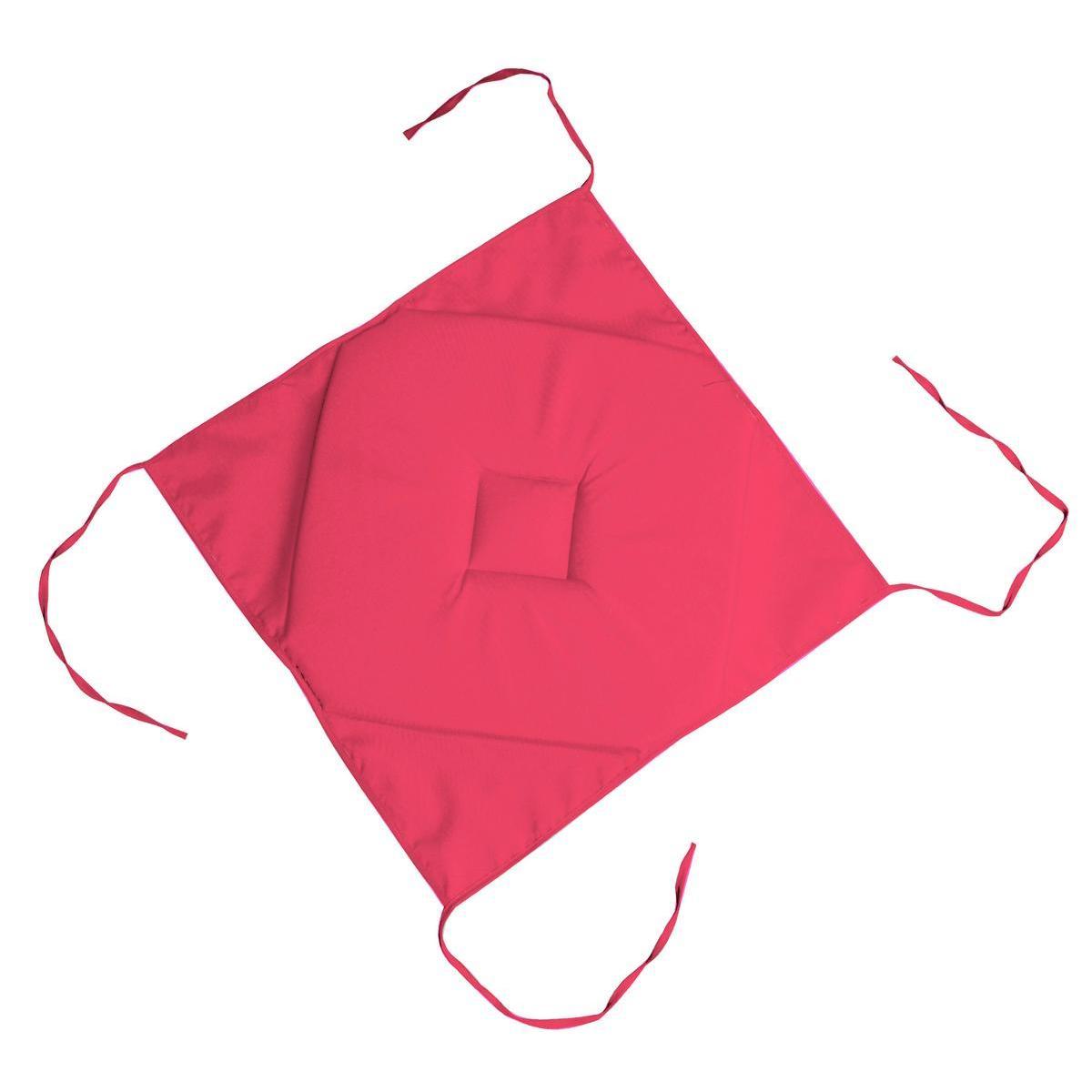 Galette de chaise carrée - 100 % Polyester - 40 x 40 cm - Rouge