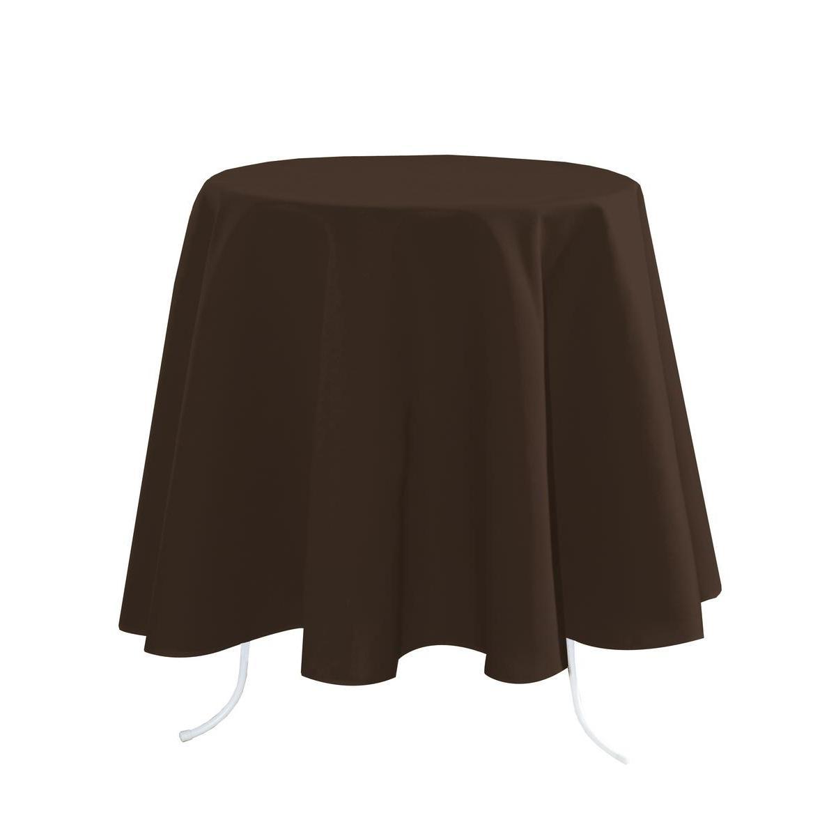 Nappe ronde - 100 % Polyester - Ø 160 cm - Marron