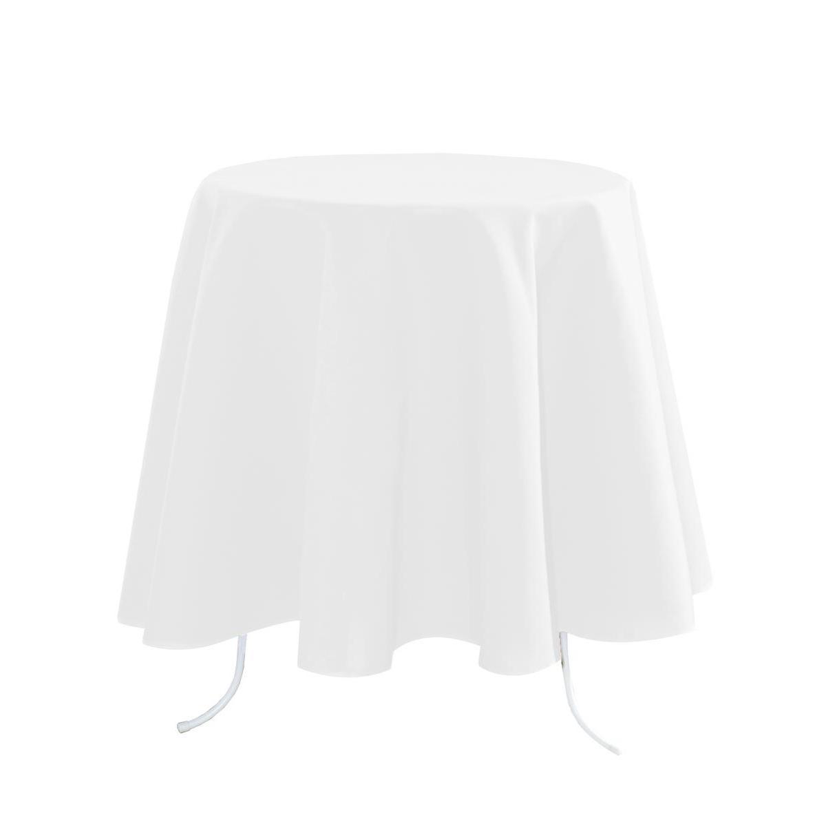 Nappe ronde - 100 % Polyester - Ø 160 cm - Blanc