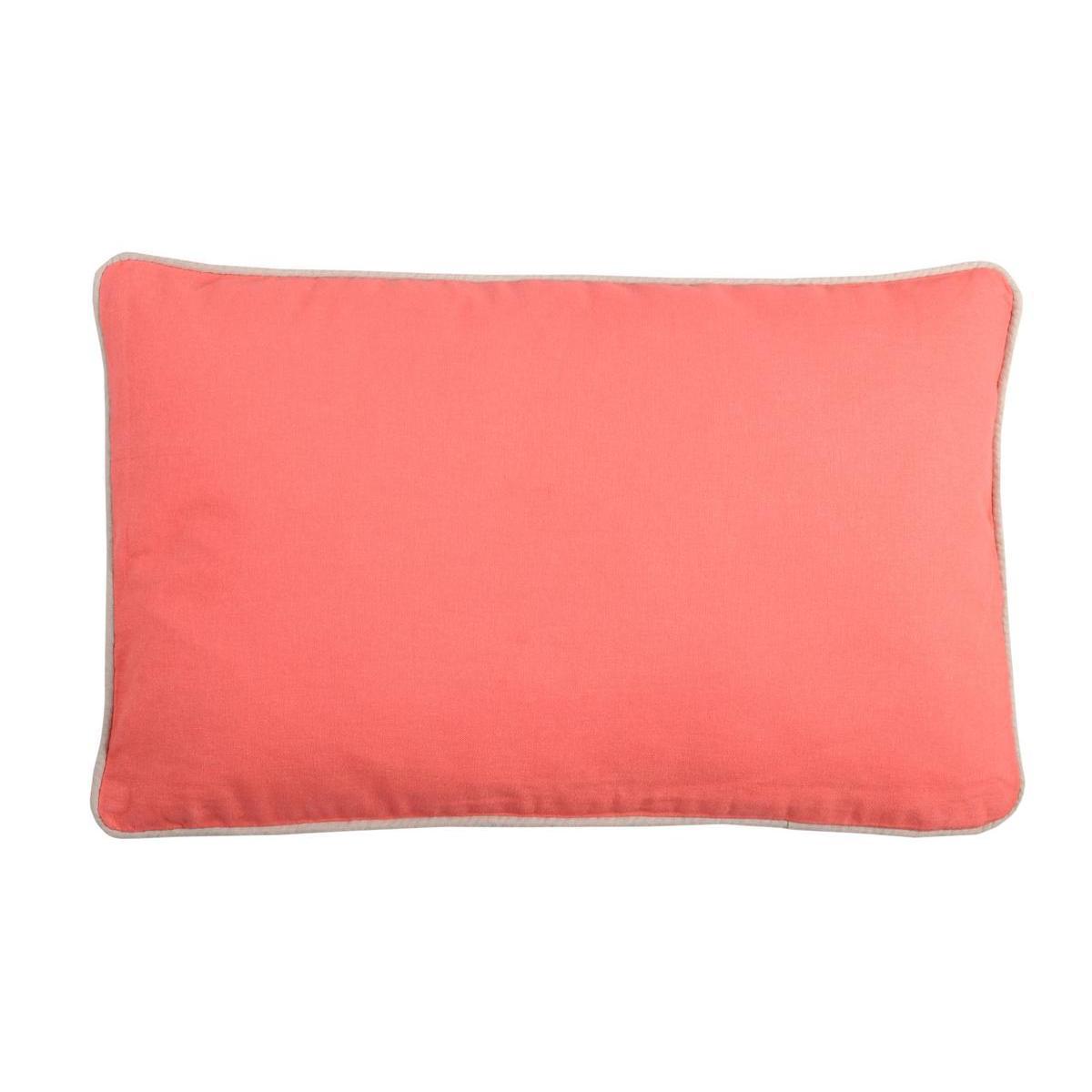 Coussin - 100 % coton - 30 x 50 cm - Beige et orange