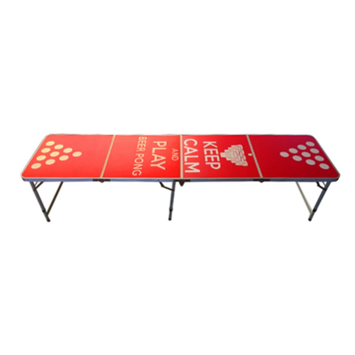 Table à Beer Pong - Aluminium et mélaminé - Multicolore - 240 x 60 cm