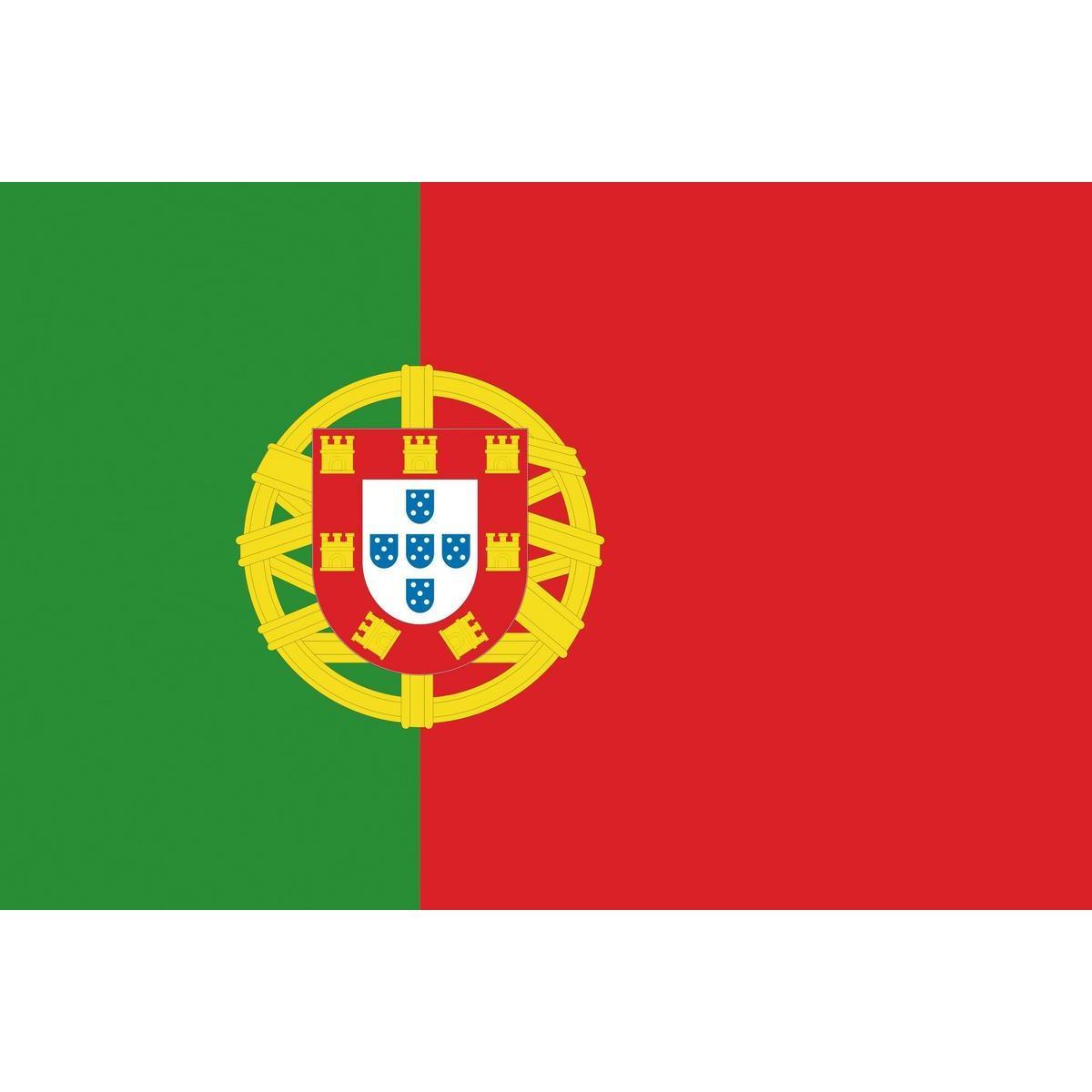 Drapeau portugais - Polyester - 90 x 150 cm - Vert et rouge