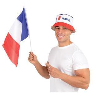 Drapeau tricolore Vive la France ! - 40 x 30 cm - Bleu, blanc, rouge