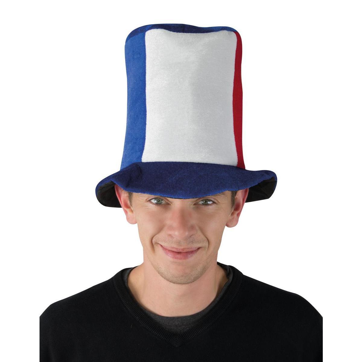 Chapeau de supporter équipe de France - Ø 20 x H 30 cm - Bleu, blanc et rouge