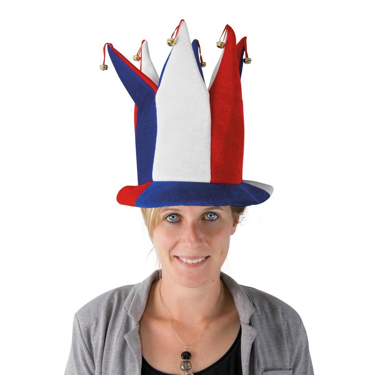 Chapeau de supporter équipe de France - Ø 20 x H 30 cm - Bleu, blanc et rouge