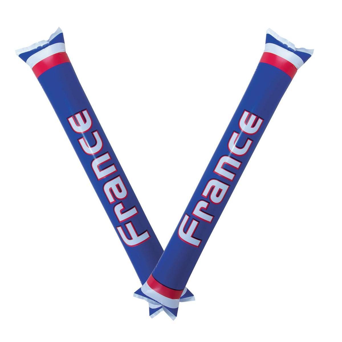 Clap-clap gonflable tricolore France - 60 cm - Bleu, blanc, rouge