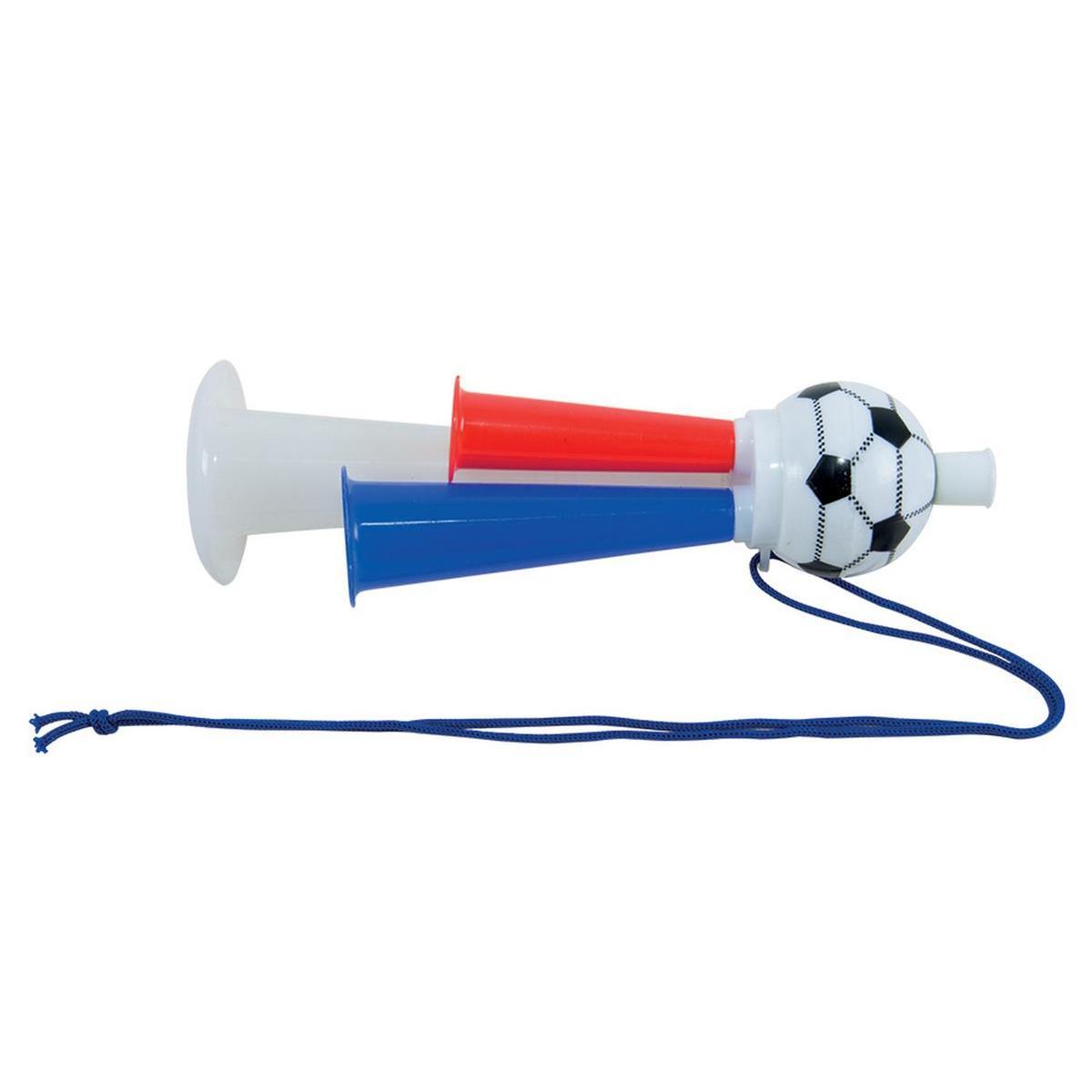 Trompette de supporter équipe de France - Plastique - 20 cm - Bleu, blanc et rouge