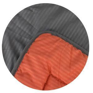 Couette - 100 % polyester - 140 x 200 cm - Orange et gris