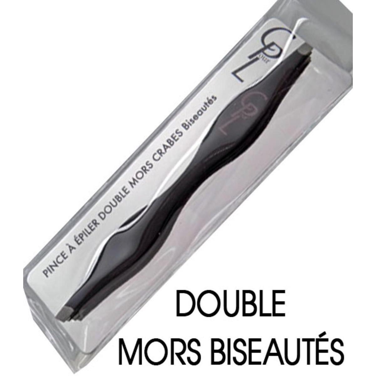 Pince à épiler double-mors crabe biseautés - L 11.5 cm - Noir - MODELITE