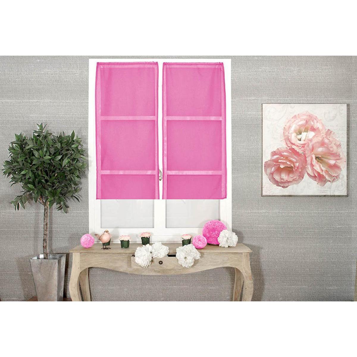 Paire de voilages - 60 x 120 cm - Rose fuchsia