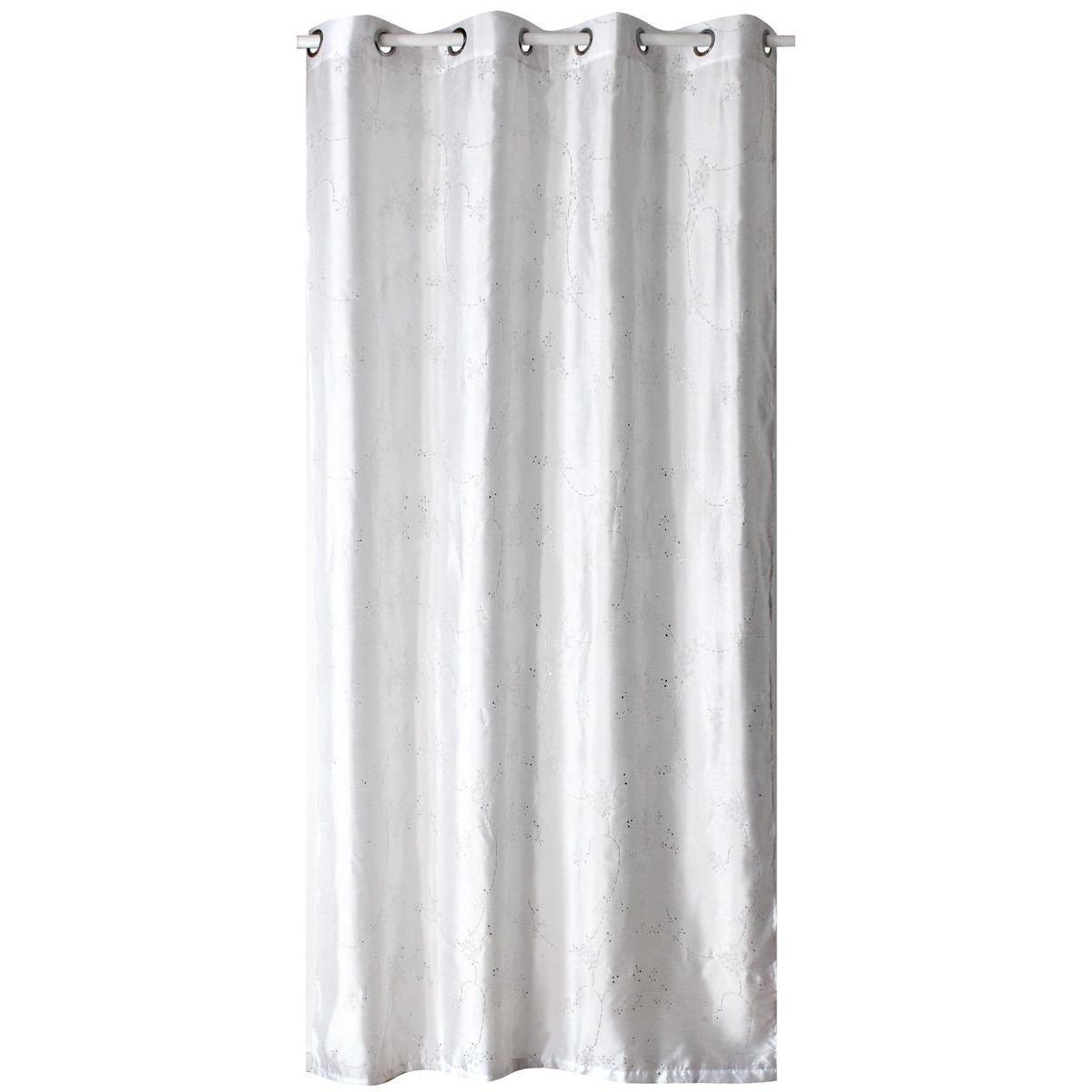 Panneau à œillets effet polysomie - 100 % Polyester - 140 x 240 cm - Blanc