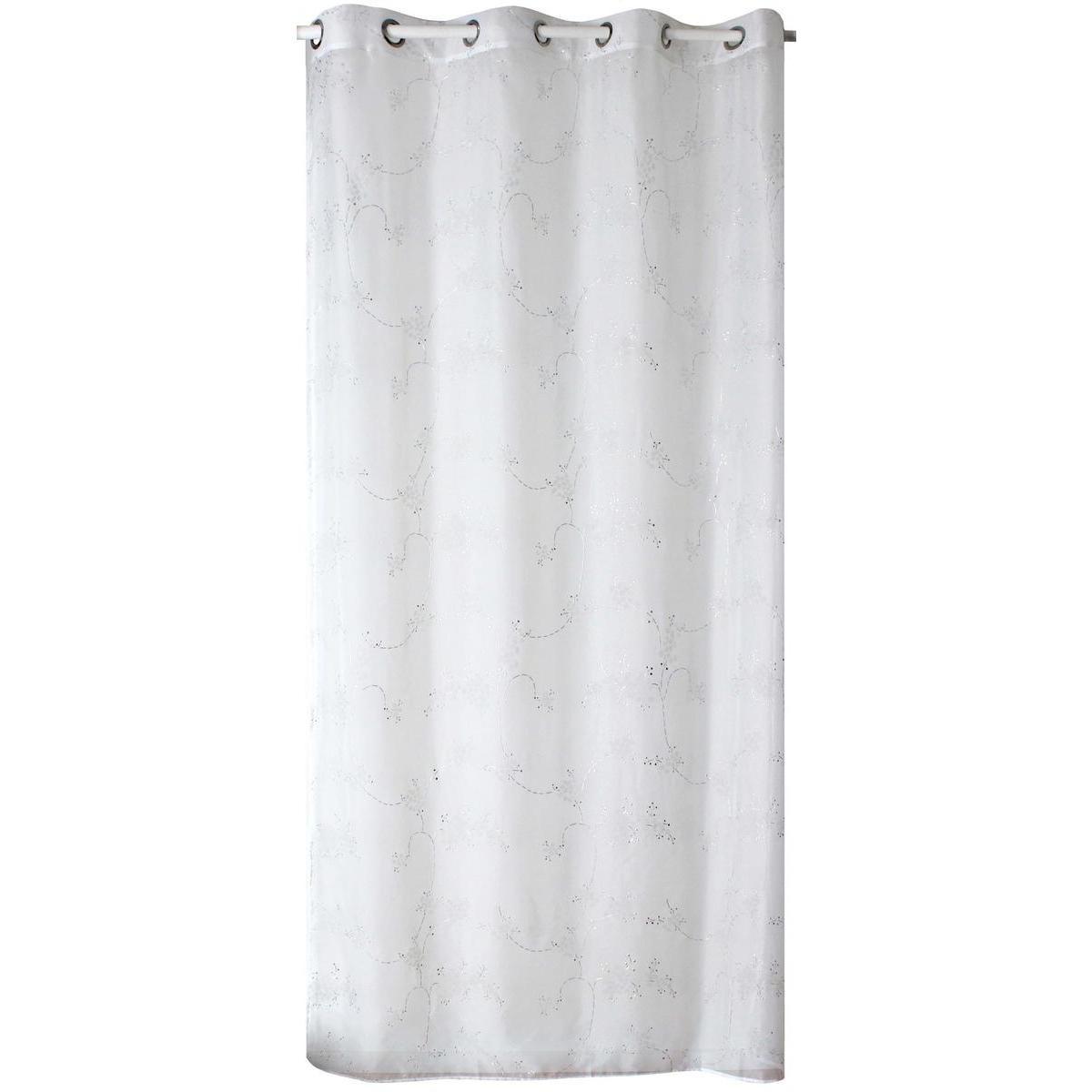 Voilage à œillets - 100 % Polyester - 140 x 240 cm - Blanc