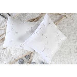 Coussin imprimé - 100 % Polyester - 40 x 40 cm - Blanc