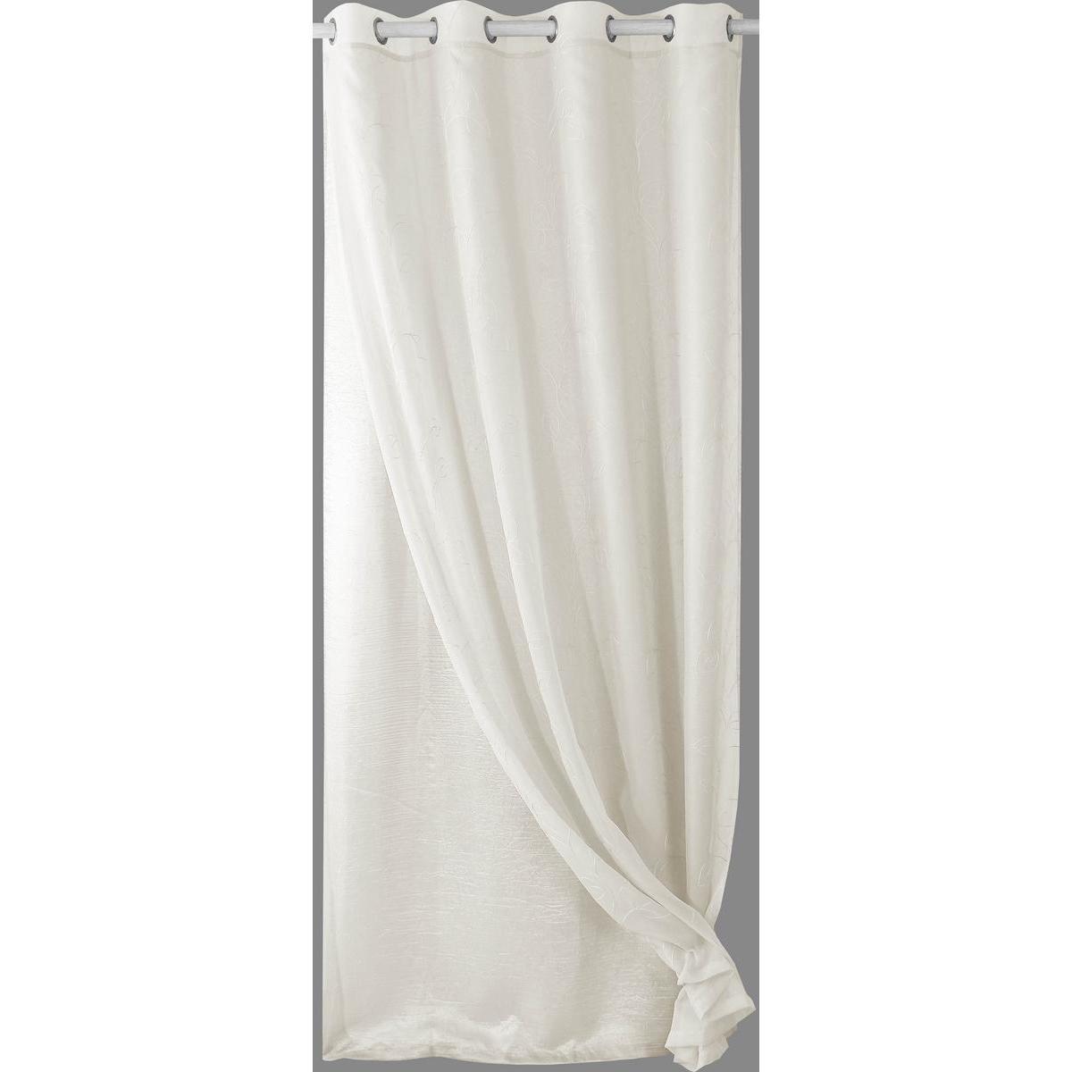 Double panneau voilage à œillets - 100 % Polyester - 140 x 240 cm - Beige clair