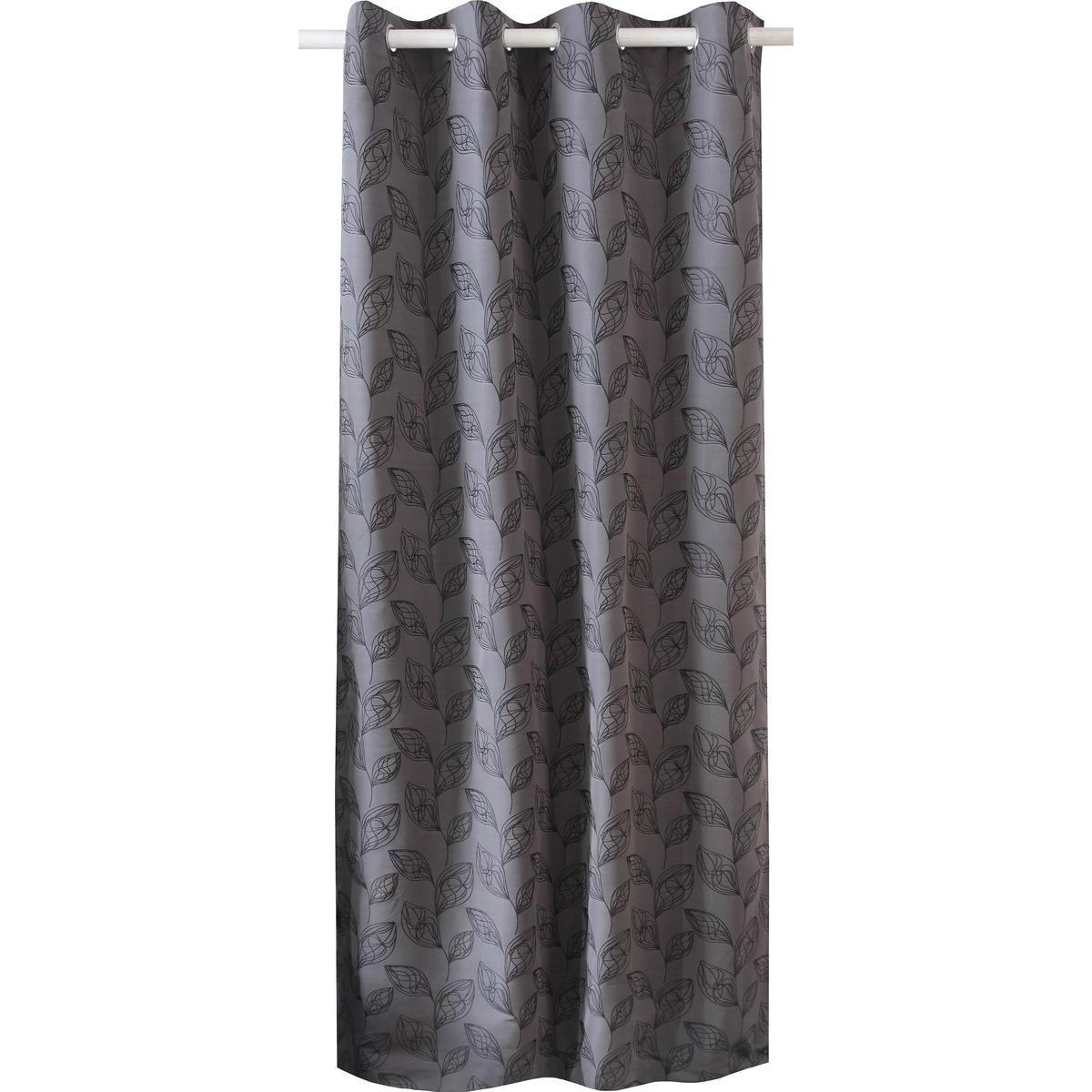 Panneau à œillets - 100 % Polyester - 140 x 240 cm - Noir et gris foncé