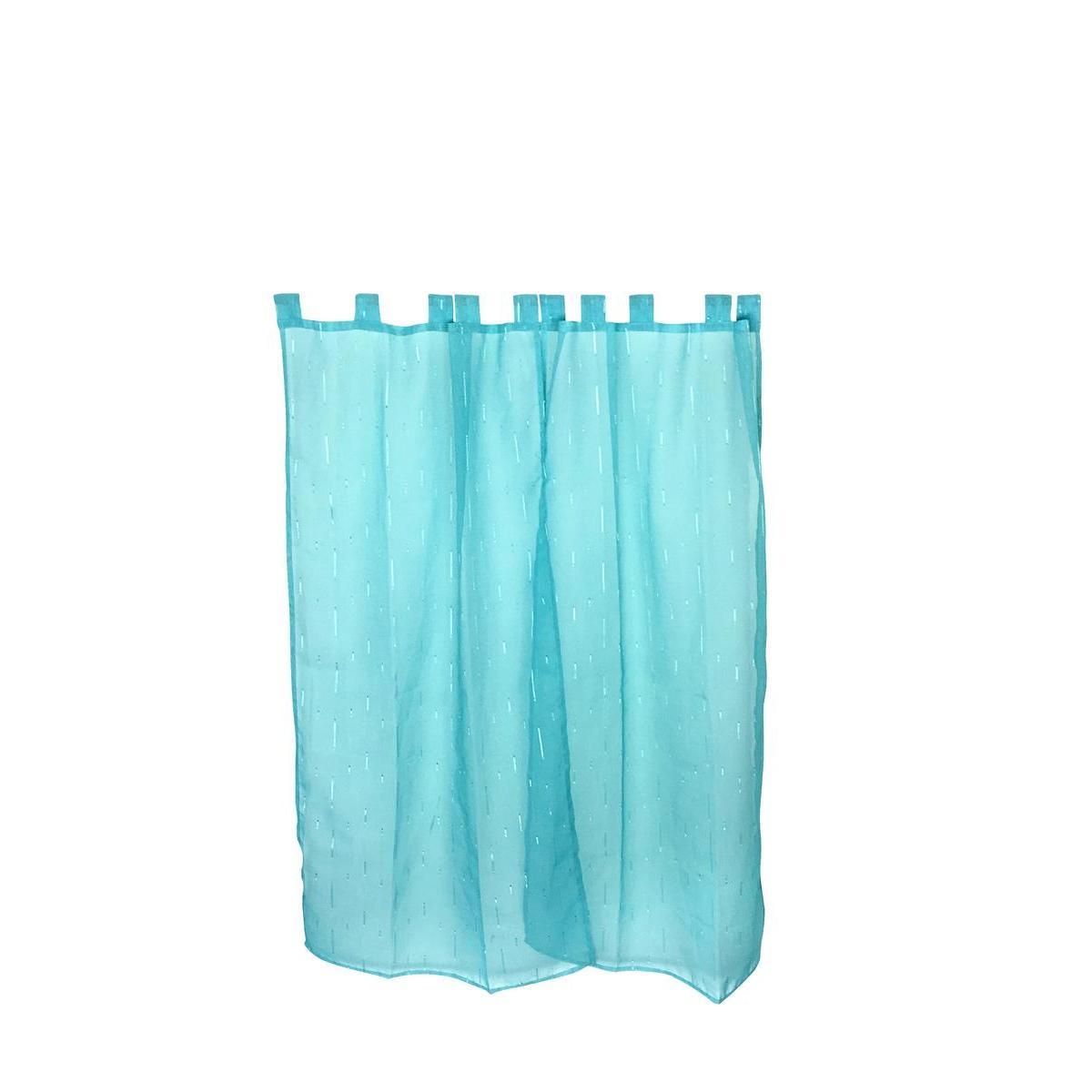 Paire de vitrages organza - 60 x 90 cm - 100 % Polyester - Bleu