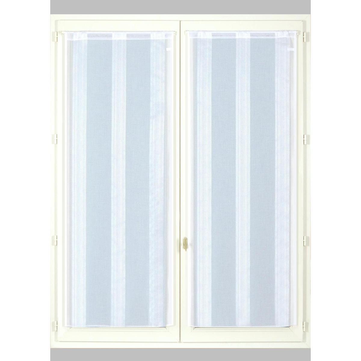 Paire de vitrages - 45 x 160 cm - 100 % Polyester - Blanc