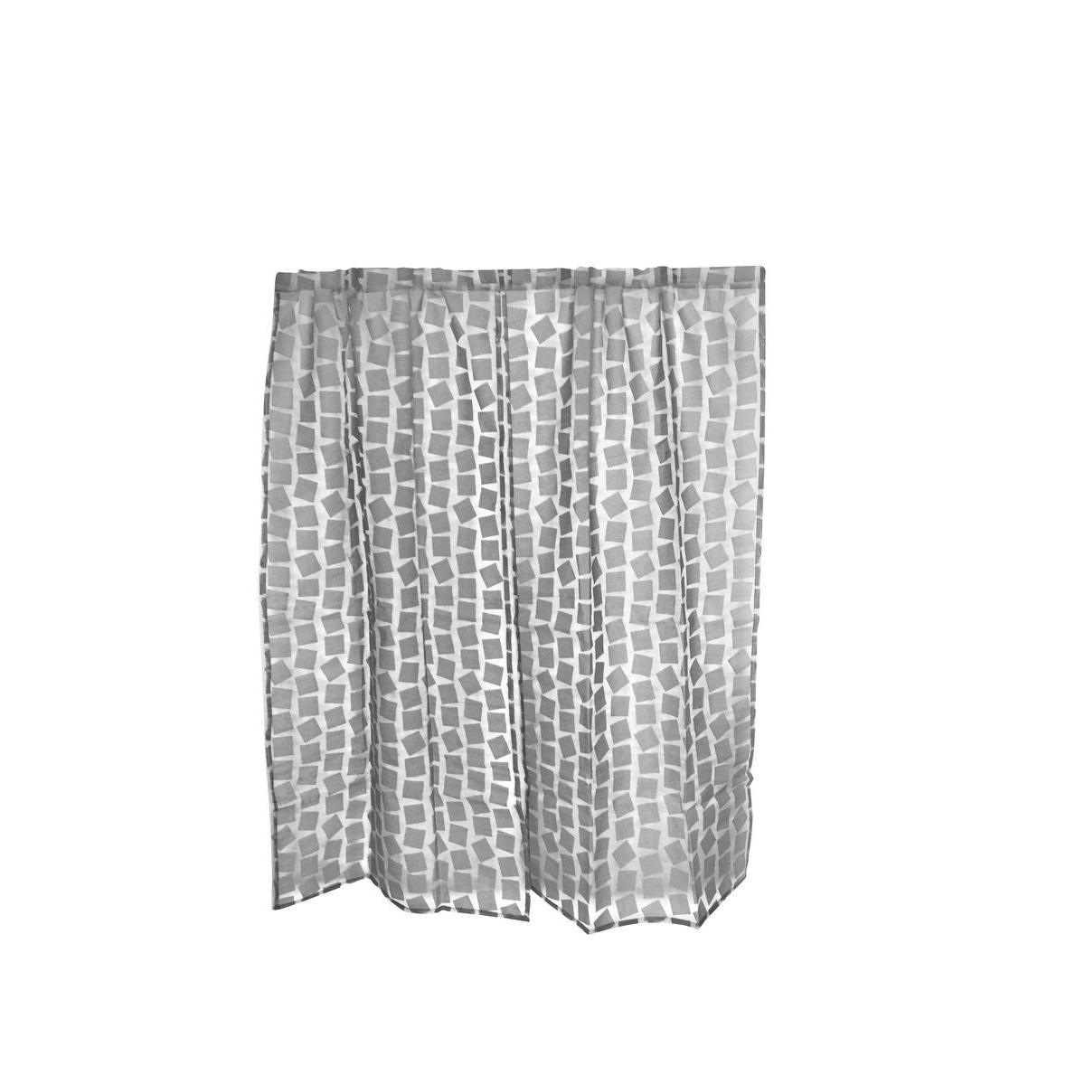 Paire de vitrages organza - 60 x 90 cm - 60 % Polyester 40 % Polyester - Gris
