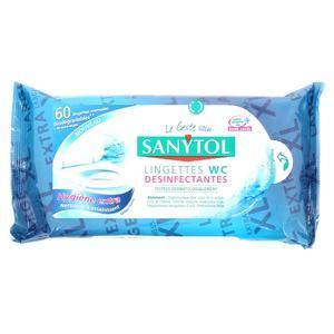 Lingettes WC désinfectantes - 60 lingettes - SANYTOL