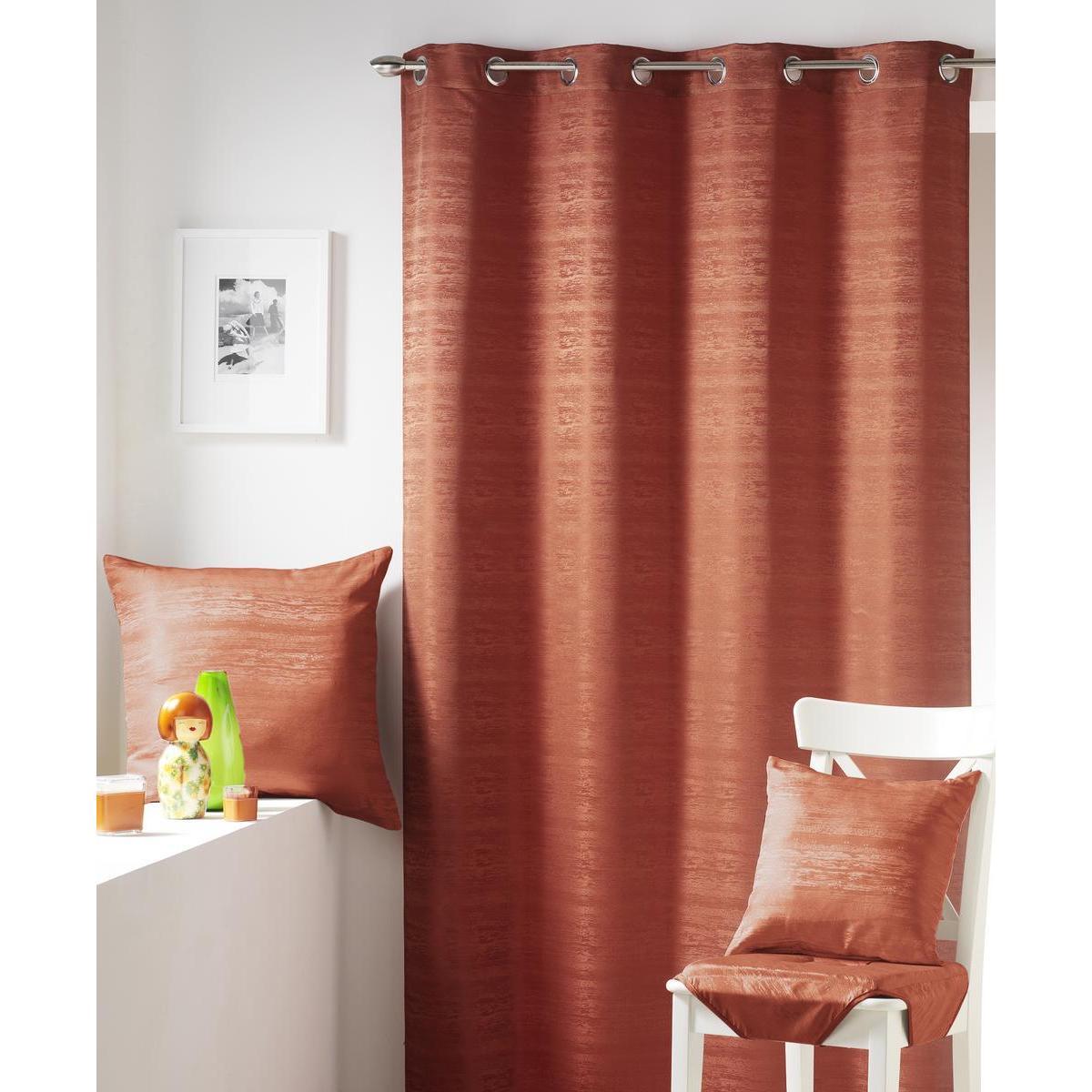 Panneau jacquard - 100 % polyester - 140 x 240 cm - Orange